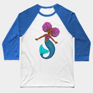 Black, mermaid girl design Baseball T-Shirt